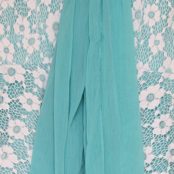 Beautiful Turquoise/Mint and White Lace Vintage Style Fit Flare Dress - Picture 4 of 7